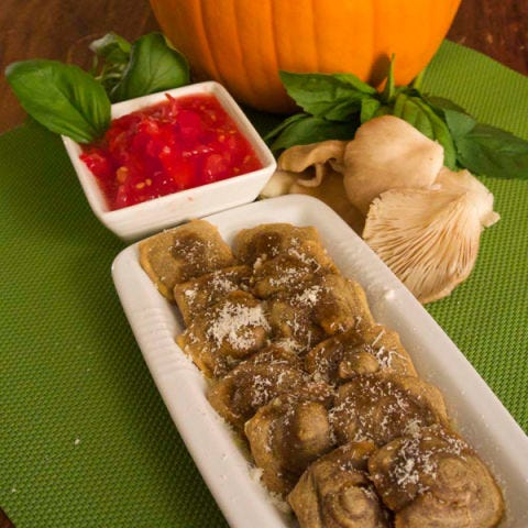Made with the Foodini printer from Natural Machines, this ravioli comes out perfectly formed and shaped — all that's left is to quickly boil it, and this printed dish is ready to eat!