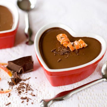 <p>Zesty orange peels and high-quality chocolate create a custard-like texture in this loving dessert.</p>
<p>Get the recipe at <a href="http://eatingrichly.com/02/valentines-day-dessert-orange-chocolate-pudding-recipe/" target="_blank">Eating Richly</a>.</p>