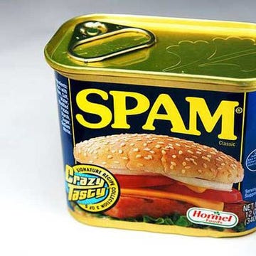 <p>While most people assume SPAM is short for "spiced ham," only a handful of people know its true origin — and they're not telling. The name was actually suggested in naming contest by Ken Daigneau, a Hormel VP's brother, before the product was introduced in 1937. Daigneau won a naming contest and $100. Other theories include "special processed American meat" and "shoulders of pork and ham."
</p>