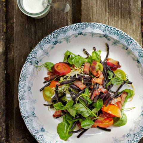 <p>Pretty purple and green beans add gorgeous color to this simple salad; use a mixture of different beans for a really beautifully composed dish.</p>
<p><strong>Recipe: <a href="http://gogonow.org/recipefinder/blistered-bean-salad-buttermilk-dressing-recipe-clx0714%22 target="_blank">Blistered Bean Salad with Buttermilk Dressing</a></strong></p>