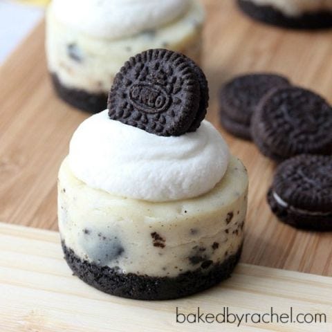 <p>Pumpkin and chocolate cupcakes combine the classic colors and flavors of Halloween.</p> <p><strong>Get the recipe from <a href="http://www.bakedbyrachel.com/mini-cookies-and-cream-cheesecakes/" target="_blank">Baked by Rachel</a>.</strong></p>