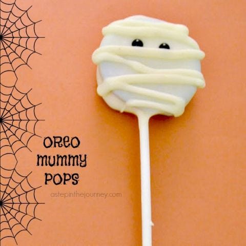 <p>Don't overthink these delicious pops. Let the mummy wrapping be messy, let the kids help, and let yourself eat more than one.</p>
<p><strong>Get the recipe from <a href="http://astepinthejourney.com/2011/10/mummy-oreo-pops.html" target="_blank">A Step in the Journey</a>.</strong></p>