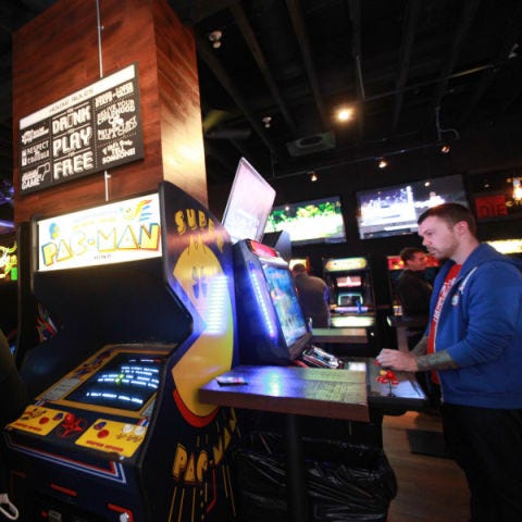 <p>Prefer your fashions from the 1980s? Then revisit your favorite era at 16-Bit's two locations, where you can while away the hours with a little Frogger, Asteroids, DigDug and all your favorite arcade games. It'll be just like when you were a kid, except this time accompanied by booze. (Or, legally, anyway.)</p> 

<p><a href="http://16-bitbar.com" target="_new"><i>16-bitbar.com</i></a> </p>