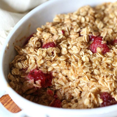 <p> </p> <p><strong>Get the recipe from <a href="http://cookiesandcups.com/baked-raspberry-oatmeal/#_a5y_p=2469775" target="_blank">Cookies and Cups</a>.</strong></p>