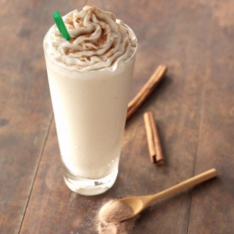 The Cinnamon Horchata Frappuccino was developed by Starbucks baristas in Mexico. Inspired by the traditional Mexican beverage, it's a blend of rice, milk, vanilla, cinnamon and a hint of coconut.