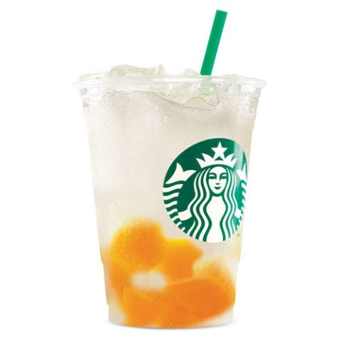 Made with yogurt, this drink features citrus flavor combined with creamy mango jelly.