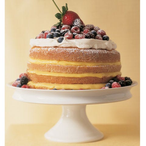 <p>The name of this old-fashioned cake comes from its simple measuring formula: one cup butter, two cups sugar, three cups flour, and four eggs. Our take on the classic offers layers of textures and tastes, with sweetened whipped cream, custardy lemon curd, and fresh mixed berries.</p>
<p><b>Recipe: <a 
href="http://gogonow.org/recipefinder/1-2-3-4-lemon-cake-recipe-mslo0314%22%3E1-2-3-4 Lemon Cake</a></b></p>