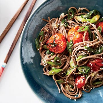 soba noodles with miso roasted tomatoes