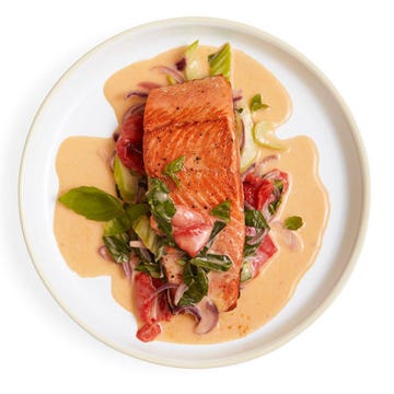<p>A fabulous, simple-enough-for-a-Wednesday dish using three staples: Bok choy, coconut milk and onion.</p>
<p><b>Recipe: <a
href="http://www.oprah.com/food/Salmon-with-Spicy-Coconut-Sauce-Recipe"> Salmon with Spicy Coconut Sauce</a></b></p>