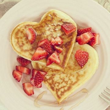 Heart-shaped pancakes