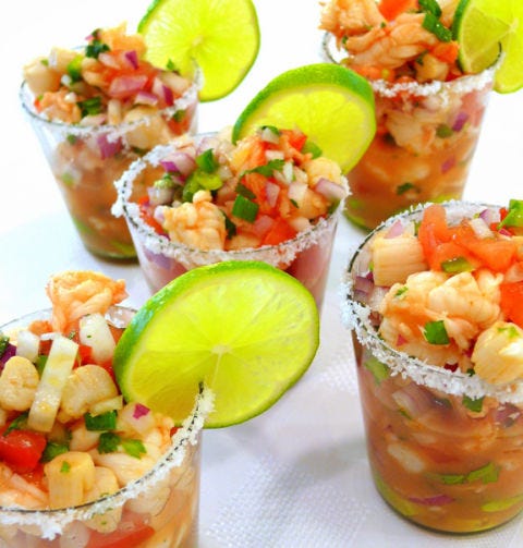 <p>As much as we love tequila, these adorable shots of ceviche would have us abandoning the bottle so we could swipe a second serving.</p>
<p><strong>Get the recipe from <a href="http://noblepig.com/2011/03/cevichemy-way/" target="_blank">Noble Pig</a>.</strong></p>