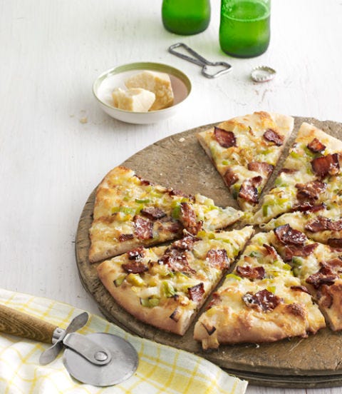 <p>A quick and easy pizza recipe with a bacony twist.</p><p><b>Recipe: </b><a href="/recipefinder/caramelized-leek-bacon-pizza-recipe-clv0313" target="_blank"><b>Caramelized-Leek and Bacon Pizza</b></a></p>