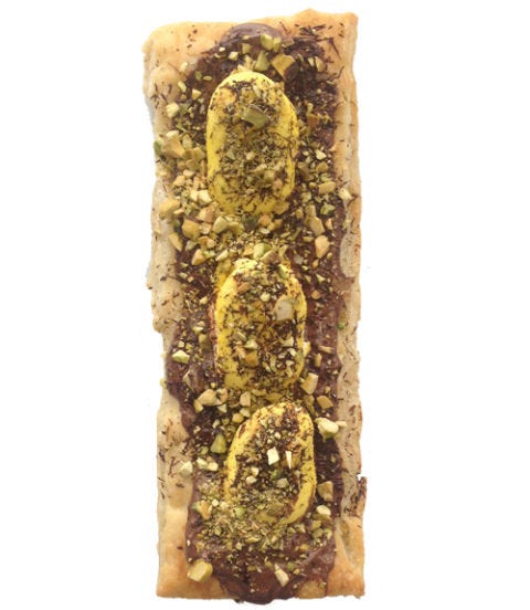 <p><em>To make:</em> Cut frozen puff pastry, thawed, into rectangles. Bake as the label directs; let cool slightly. Spread Nutella down the center of each tart. Top with marshmallow chicks, return to the oven and bake 2 to 3 minutes more or until melted and gooey; sprinkle with finely chopped pistachios.</p>
