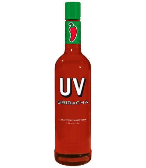 <p>Leave it to the makers of "salty watermelon" and "sweet green tea" vodka to tackle this hot sauce-booze mashup. It's actually incredibly smooth and would make for an amazing bloody mary (perhaps with the aforementioned spice rim?).</p>
<p><strong>UV Sriracha Chili Pepper Flavored Vodka, <em><a href="http://www.uvvodka.com/products/sriracha" target="_blank">uvvodka.com</a></em></strong></p>