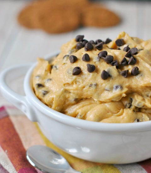 <p>Read the title of this recipe. Need we say more?</p>
<p><strong>Get the recipe at <a href="http://www.shugarysweets.com/2014/09/pumpkin-chocolate-chip-cookie-dough-dip" target="_blank">Shugary Sweets</a>.</strong></p>