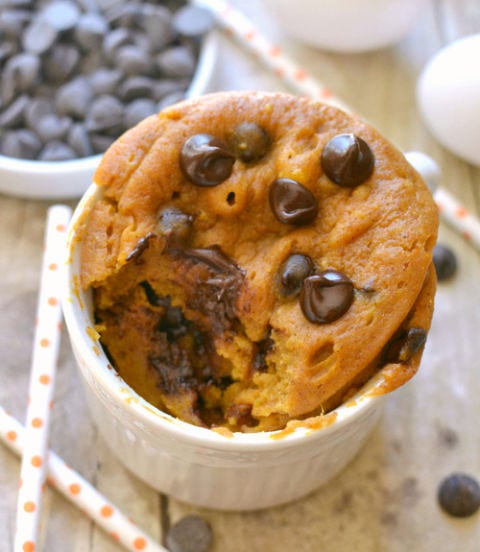 <p>This mug cake is not only an easy fix for a chocolate craving, but also a great way to get kids involved in the kitchen. </p>
<p><strong>Get the recipe at <a href="http://oneshetwoshe.com/2014/09/pumpkin-chocolate-chip-mug-cake.html" target="_blank">She Says</a>.</strong></p>