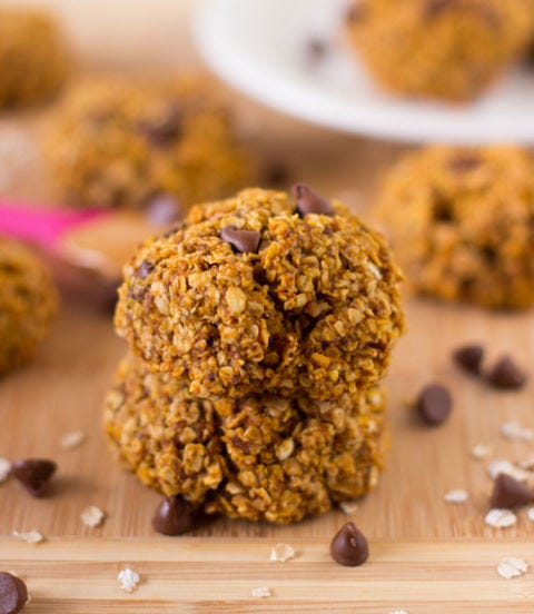 <p>Ground flax seed, vegan chocolate chips, and organic peanut butter add a healthier twist to this breakfast recipe.</p>
<p><strong>Get the recipe at <a href="http://jessicainthekitchen.com/pumpkin-chocolate-chip-oatmeal-breakfast-cookies/" target="_blank">Jessica in the Kitchen</a>.</strong></p>
<p><strong>RELATED: <a href="http://www.countryliving.com/cooking/recipes/breakfast-cookies" target="_blank">11 Breakfast Cookies That'll Inspire You to Get Out of Bed</a></strong></p>