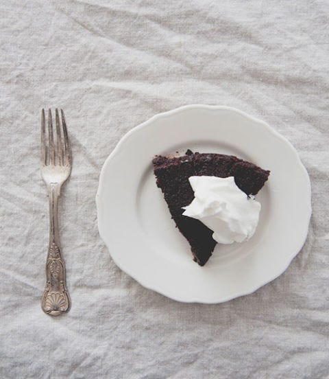 <p>Gluten-free and vegan cakes can be just as delicious as regular ones. With the help of coconut cream, this flourless cake won't have a dry texture.</p> <p><strong>Recipe:</strong> <a href="http://www.thekitchykitchen.com/?recipes=/vegan-gluten-free-chocolate-cake-coconut-whipped-cream/" target="_blank">Vegan & Gluten Free Chocolate Cake with Coconut Whipped Cream</a></p>