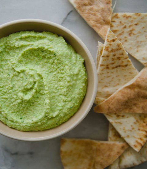 <p>A snack-time essential, hummus gets an added jolt of flavor by incorporating one cup of frozen peas.</p> <p><strong>Recipe:</strong> <a href="http://www.thekitchykitchen.com/?recipes=/sweet-pea-hummus-mom-monday/" target="_blank">Sweet Pea Hummus</a> </p> <p><strong>RELATED: </strong><a href="http://www.countryliving.com/cooking/about-food/simple-snack-recipes-0610#slide-1" target="_blank">Simple Snack Recipes</a> </p> <p> </p>