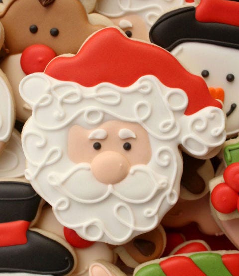 Decorated Santa Cookies