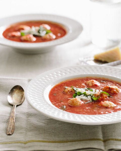 <p>What's that? You still eat tomato soup from a can? For shame! One bite of this recipe and you'll never look back.</p>
<p><strong>Get the recipe from <a href="http://www.acouplecooks.com/2013/02/tomato-basil-soup-with-ricotta-dumplings/" target="_blank">A Couple Cooks</a>.</strong></p>