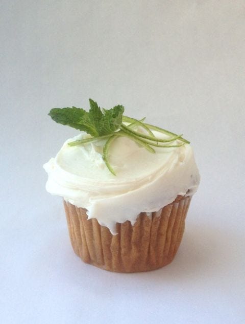 Mint Julep Cupcakes <p>TIP: Replace vanilla extract with bourbon for frosting that packs a punch.</p> <p>Simmer 1 cup each <strong>water</strong> and <strong>granulated sugar</strong>, 1 bunch <strong>fresh mint</strong> and 1 piece <strong>lime peel</strong> in small saucepan over medium heat, stirring, 5 minutes or until sugar dissolves. Remove from heat; let stand 10 minutes. Then strain into a liquid measuring cup through a fine-mesh sieve.</p> <p>Make your favorite <strong>vanilla cupcakes</strong>, from scratch or a mix (I love the yellow cake recipe in the <em><a href="http://www.amazon.com/Good-Housekeeping-Great-Baking-Pastries/dp/1588165930?tag=ghk_autolinks-20" target="blank">Good Housekeeping Great Baking</a></em> cookbook)! While cupcakes are still warm, poke with a toothpick and brush with the mint simple syrup. Make our favorite <a href="http://www.goodhousekeeping.com/recipefinder/vanilla-cream-cheese-frosting-1482" target="blank">cream cheese frosting recipe</a>, replacing 1 teaspoon <strong>vanilla</strong> with <strong>bourbon</strong>. Frost cupcakes once cool. Garnish with <strong>mint leaves</strong> and thinly sliced <strong>lime peel</strong>.</p>