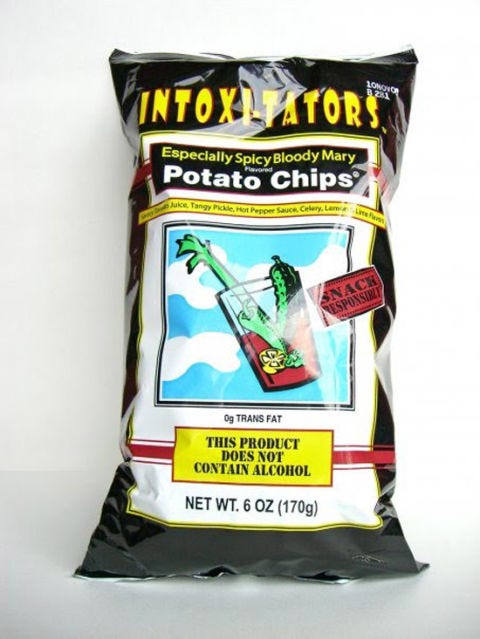 <p>Inspired by classic salty tipples like margaritas and bloody Marys, <a href="https://sites.google.com/site/intoxitatorsnet/home" target="_blank">Intoxi-Tators</a> (from $1; look for them in stores) are an unusual taste of Southern Florida. </p>