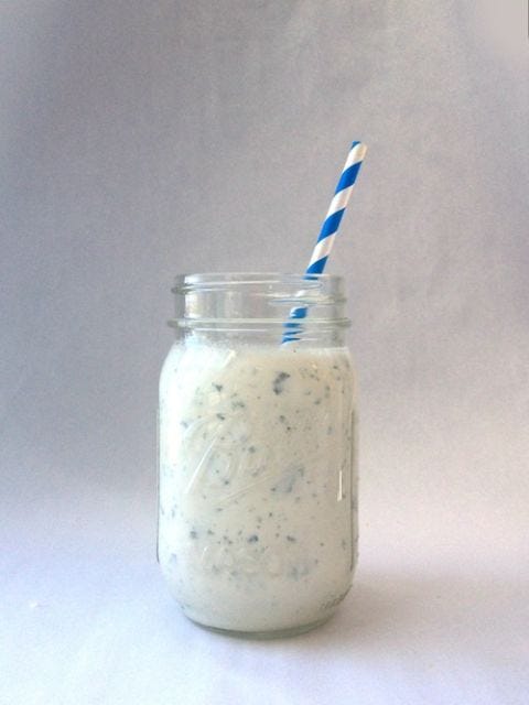<p>For a kid-friendly treat, simply leave out the bourbon.</p> <p>Blend 1 cup <strong>vanilla ice cream</strong>, 1/4 cup <strong>milk</strong>, 1/4 cup packed <strong>mint leaves</strong> and 1 tablespoon <strong>bourbon</strong> in blender until smooth. Pour into a chilled glass and garnish with a paper straw.</p> <p><em>Note: Use a julep glass instead, if you have one!</em></p>