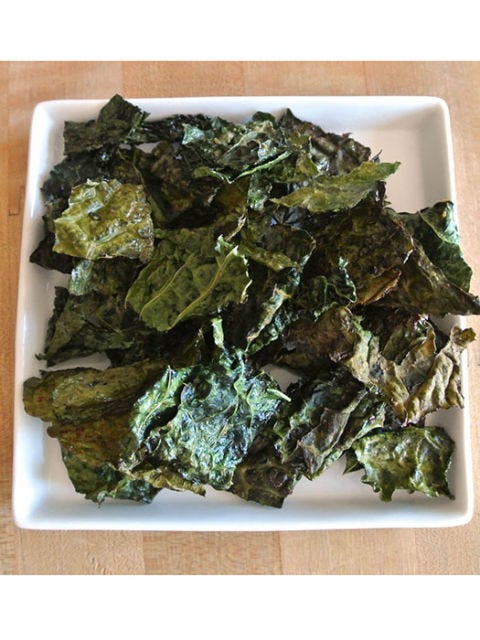 <p>Replace greasy potato chips with this crunchy superfood preparation. The ranch flavoring ups a tried-and-true recipe, and you can still dunk 'em in your favorite dips.</p>
<p>Get the recipe at <a href="http://whatsfordinner-momwhatsfordinner.blogspot.com/2013/06/ranch-kale-chips.html">Mom, What's for Dinner?</a></p>