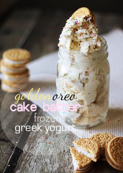<p>This is one dessert that's <em>definitely</em> worth breaking your diet for.</p>
<p><strong>Get the recipe from <a href="http://lecremedelacrumb.com/2013/07/golden-oreo-cake-batter-frozen-greek.html" target="_blank">Creme de la Crumb</a>.</strong></p>