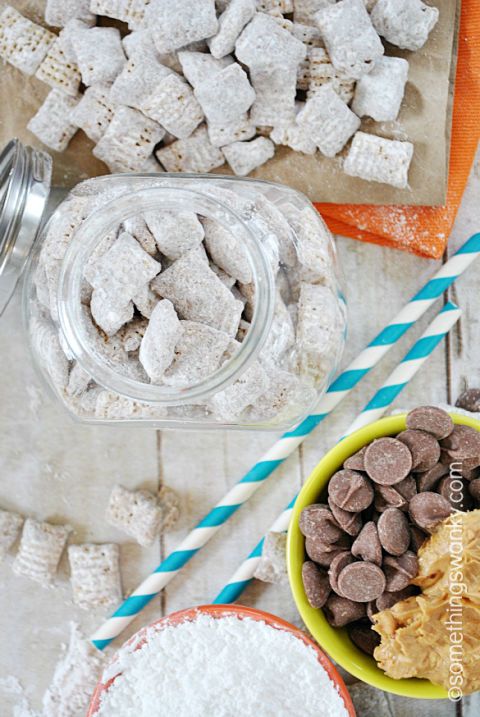 <p>Just starting out with puppy chow? Well, there's plenty of deliciousness packed into the basic recipe — chocolate, peanut butter, and a hefty layer of powdered sugar.</p>
<p><strong>Get the recipe from <a href="http://www.somethingswanky.com/muddy-buddies-aka-puppy-chow/" target="_blank">Something Swanky</a>.</strong></p>