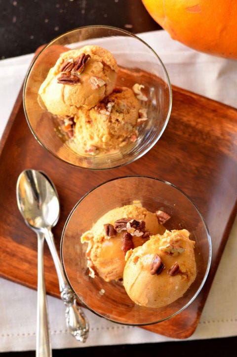 pumpkin maple bourbon pecan ice cream
