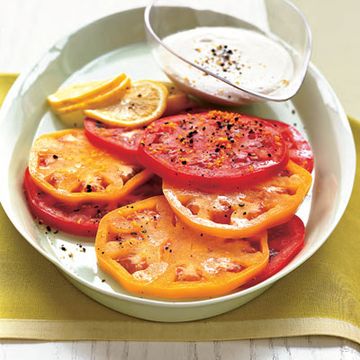 Heirloom Tomatoes with Lemon Tahini