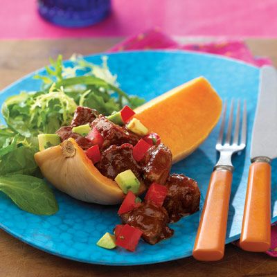 Nuevo Chipotle Beef in Butternut Squash Boats, Christine Riccitelli's winning recipe at the National Beef Cook-Off