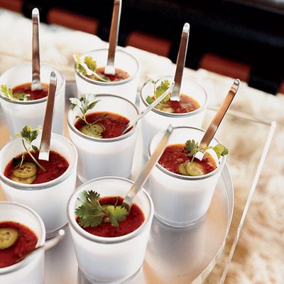 <p>Classic Andalucian gazpacho combines raw vegetables like tomatoes and onions with red wine vinegar for a little kick. Kerry Simon uses grilled vegetables with a blend of vinegar, orange juice, and lemon juice.</p>
<p><strong>Recipe:</strong> <a href="../../../recipefinder/grilled-vegetable-gazpacho-recipe" target="_blank"><strong>Grilled-Vegetable Gazpacho</strong></a></p>