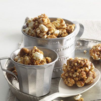 <p>Cracker Jacks have nothing on these caramel corn balls. Salty peanuts are mixed throughout (protein!), so you can almost convince yourself that these count as dinner.</p><p><b>Recipe:</b> <a href="http://www.delish.com/recipefinder/honey-caramel-corn-balls-recipe-opr1010" target="_blank"><b>Honey Caramel Corn Balls</b></a></p>