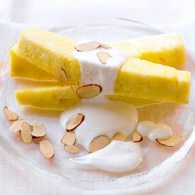 <p>Gingered yogurt provides a sweet and spicy edge to pineapple spears in this light dessert.</p><p><b>Recipe:</b> <a href="/recipefinder/ginger-yogurt-sauce-pineapple-recipe-mslo0212"><b>Ginger Yogurt Sauce on Pineapple</b></a></p>