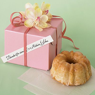<p>These homemade mini Bundt cakes make great wedding favors when packaged in individual gift boxes.</p>
<p><strong>Recipe:</strong> <a href="../../../recipefinder/mini-coconut-macadamia-bundt-cakes-recipe-mslo0811" target="_blank"><strong>Mini Coconut-Macadamia Bundt Cakes</strong></a></p>
