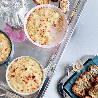 <p>Crab imperial is a classic Maryland dish made with blue crab bound in a mayonnaise-based sauce. In place of the mayo, Michael Mina makes a hollandaise sauce, which makes the spread even silkier.</p><p><b>Recipe: </b><a href="/recipefinder/crab-imperial-red-pepper-recipe-fw0412" target="_blank"><b>Crab Imperial with Red Pepper</b></a></p>