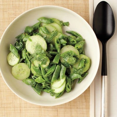 Cucumber and Snap Pea Salad with Mint