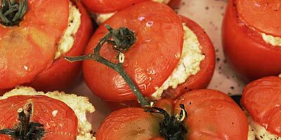 Oven-Roasted Tomatoes Stuffed with Goat Cheese Recipe