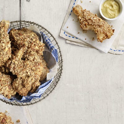 Who says fried chicken has to be wildly unhealthy? This version is coated in pretzels and baked instead of fried for a healthy take on this old favorite.
<br /><br /><strong>Recipe: </strong><a href="/recipefinder/pretzel-crusted-fried-chicken-recipe-clv0510" target="_blank"><b>Pretzel-Crusted "Fried" Chicken</b></a>