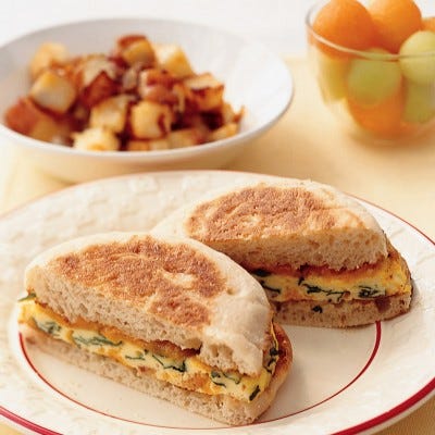 <p>The kids will hardly notice that there's spinach cooked into the eggs in this breakfast sandwich thanks to melted cheddar and bacon.</p>
<p><strong>Recipe:</strong> <a href="http://gogonow.org/recipefinder/breakfast-anytime-sandwiches-recipe-mslo0412%22 target="_blank"><strong>Breakfast Anytime Sandwiches</strong></a></p>