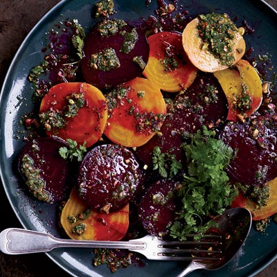 Roasted Beets with Pistachios, Herbs, and Orange
