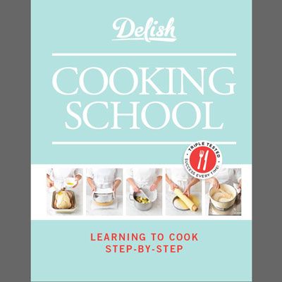 <p>Baking beautiful sweets isn't the only way to impress your family and friends. <i>Delish Cooking School</i> will show you how to easily prepare and cook delicious main dishes, appetizers, breakfasts, and more with triple-tested recipes, clearly explained cooking methods, and step-by-step instructions.</p><br />                                                     <a href="http://www.amazon.com/gp/product/1588169308/ref=as_li_ss_tl?ie=UTF8&tag=delish.com-20&linkCode=as2&camp=1789&creative=390957&creativeASIN=1588169308" target="_blank"><b>Buy the Book Now!</b></a>