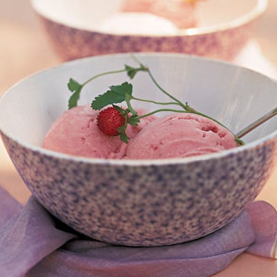 Rhubarb and Strawberry Ice Cream