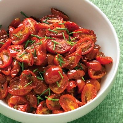 Oven-Roasted Grape Tomatoes with Chives image