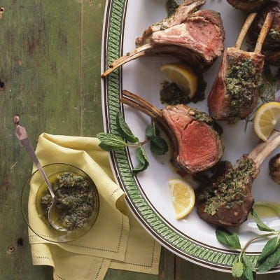 Rack of Lamb with Mint and Capers