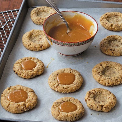 <p>"As I've said, my style of cooking is to take classic dishes and put my Anne Burrell thumbprint on them. These cookies <i>literally</i> have my thumbprint on them! But clearly, in your kitchen, they will have <i>your</i> thumbprint on them. Once you make the cookie, you can fill the center with jam, chocolate, caramel, whatever you want. Create your own thumbprint — it's fun!" — Anne Burrell</p>
<p><strong>Recipe:</strong> <a href="http://gogonow.org/recipefinder/almond-caramel-thumbprints-recipe-del1113%22%3E%3Cstrong%3EAlmond Caramel Thumbprints</strong></a></p>
