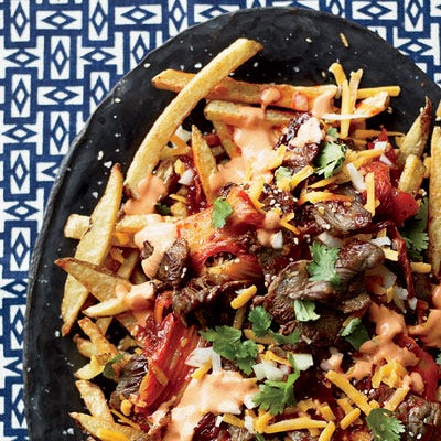 French Fries with Bulgogi and Caramelized Kimchi